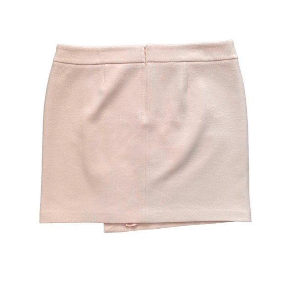 White House Black Market Soft Pink Asymmetrical Zip Mini Skirt Plus Size 16 - Picture 2 of 10
